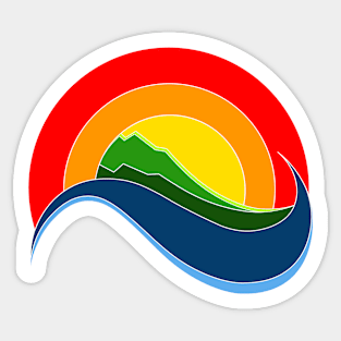 ocean landscape sunset Sticker